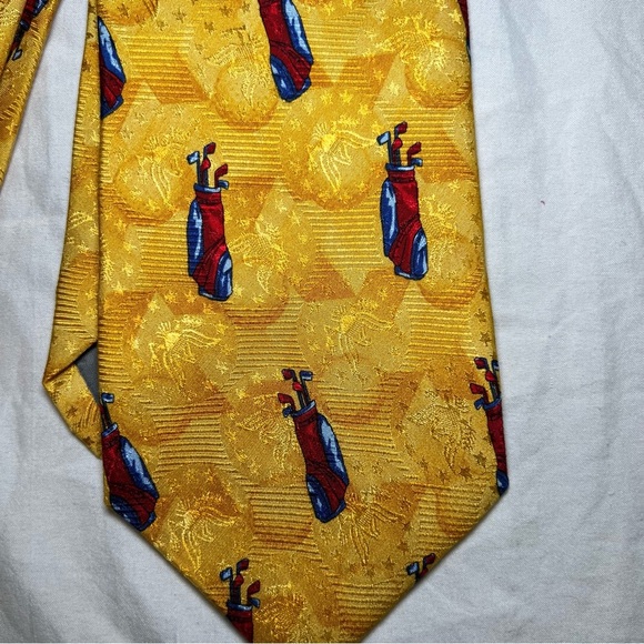 Robert Talbott Nordstrom Golf Bag Tie Imported Silk Hand Sewn In USA - Picture 3 of 5